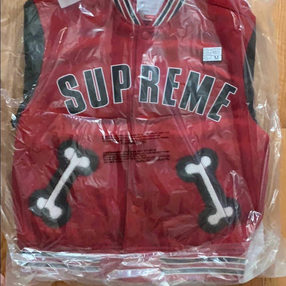 Supreme varsity red jacket